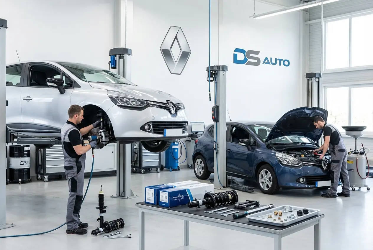 Замена передних и задних стоек амортизаторов Renault в автосервисе DS Auto в Жуковском
