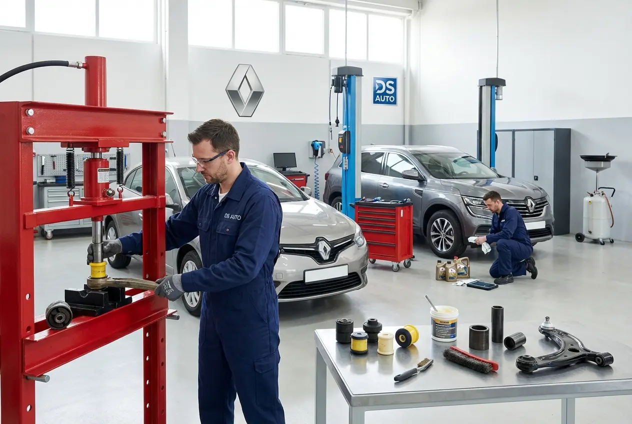 Замена сайлентблоков передних рычагов Renault в автосервисе «DS Auto» в Жуковском
